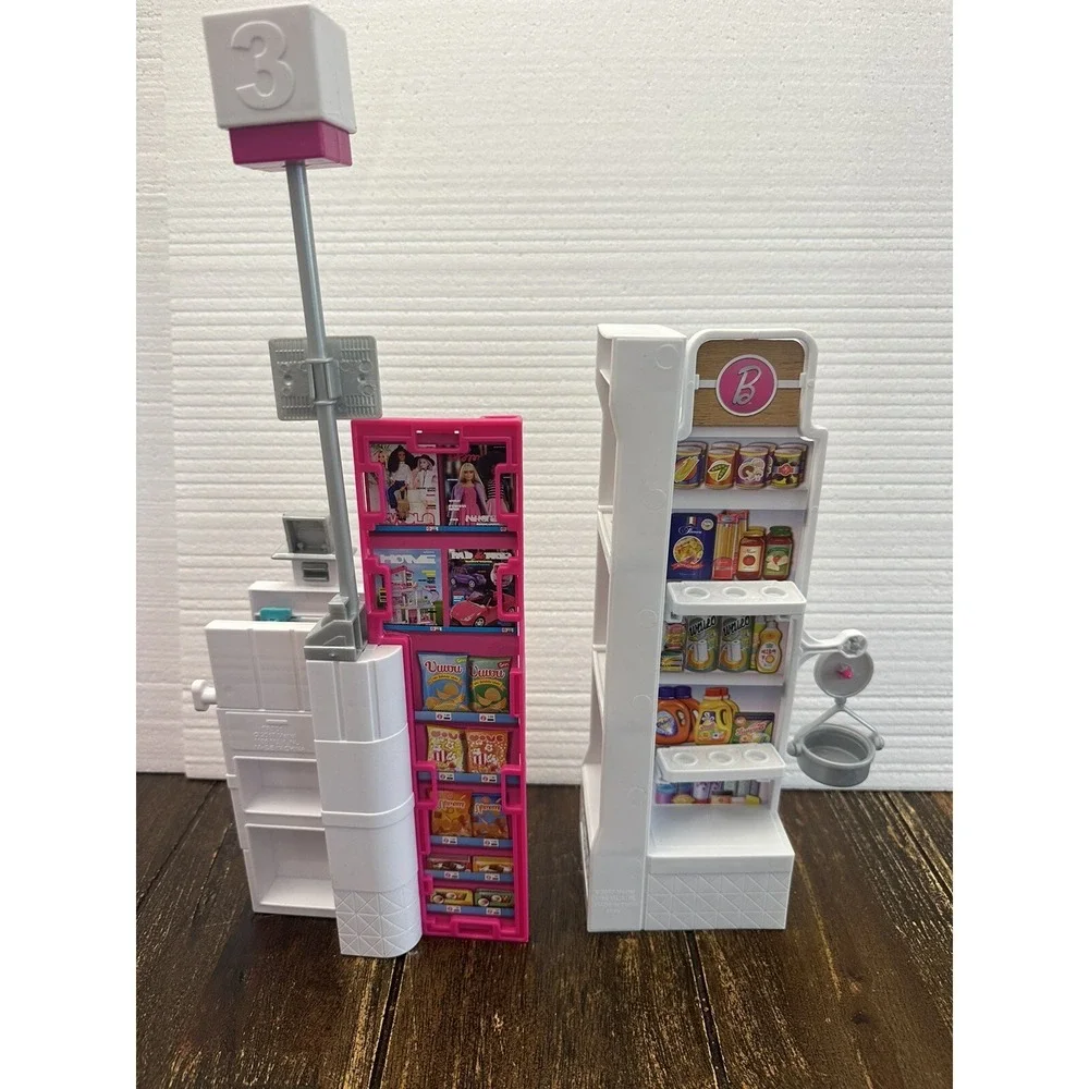 2018‎ Barbie GROCERY STORE w/CHECK-OUT, SHELVES & SCALE + CART & GROCERIES